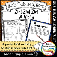 Music Sub Tub Stuffers: Zin! Zin! Zin! A Violin Digital Resources Thumbnail